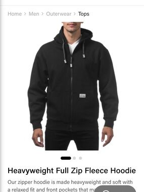 Pro Club Heavyweight | Full Zip Hoodie | Black | Size Medium